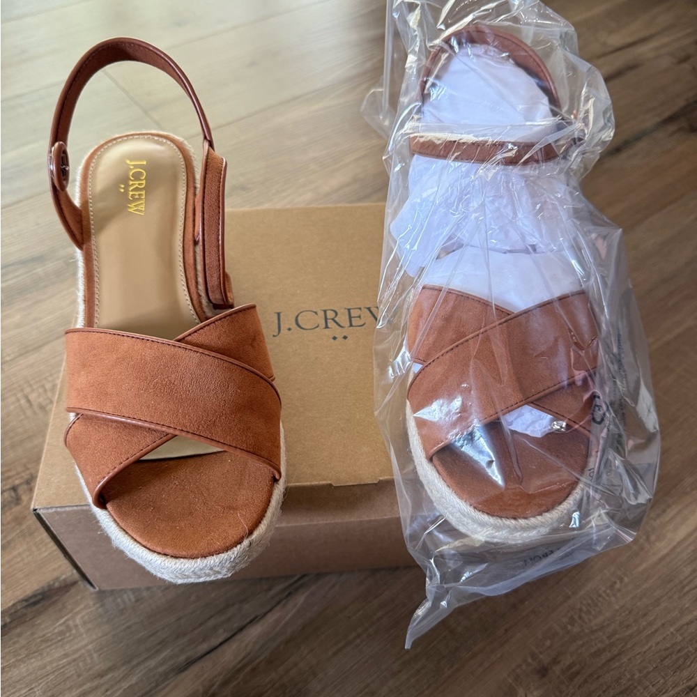 J. Crew Tan Espadrilles with Slingback Design